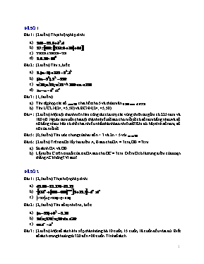 Bộ đề thi học kì I môn Toán 6